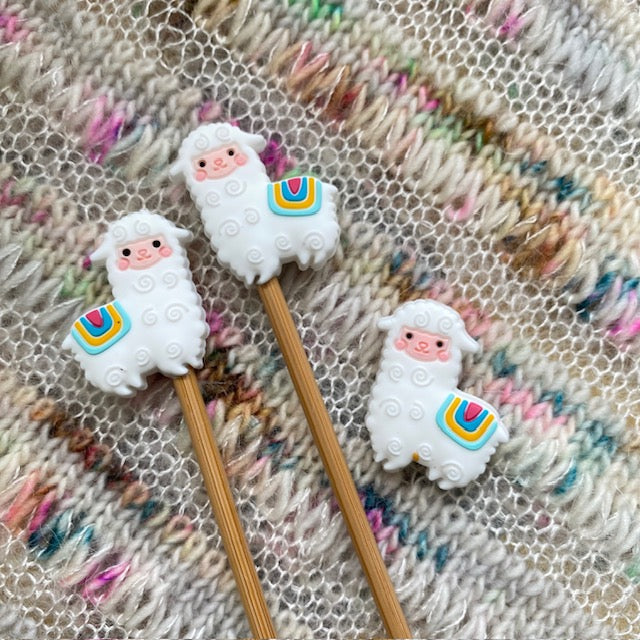 Mini Rainbow Stitch Stoppers, Needle Protectors, Knitting Tool