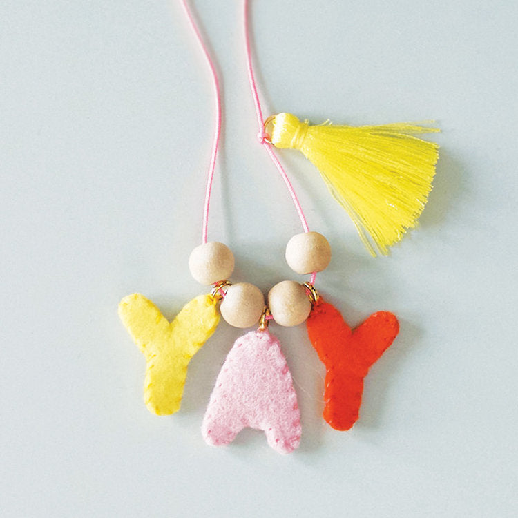 FPP Text Felt Charm Necklaces - [variant_title] - Beautiful Knitters