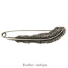 SHAWL PIN - Feather - Antique - Beautiful Knitters