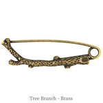 SHAWL PIN - Tree Branch - Brass - Beautiful Knitters