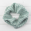 Miss Knit Nat ARROW MINI COWL - Mint/Cream - Beautiful Knitters