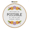 The Geeky Stitching Co CROSS STITCH KIT - Anything is Possible - Beautiful Knitters
