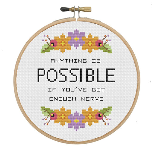 The Geeky Stitching Co CROSS STITCH KIT - Anything is Possible - Beautiful Knitters