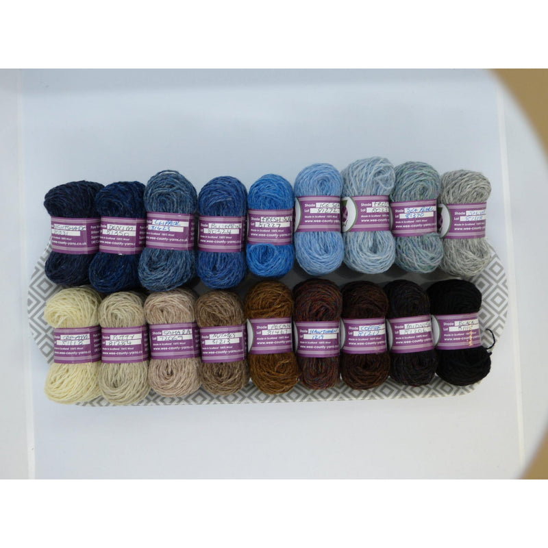 Wee County Yarns NOXAGONS COWL KIT - Blues and Browns - Beautiful Knitters